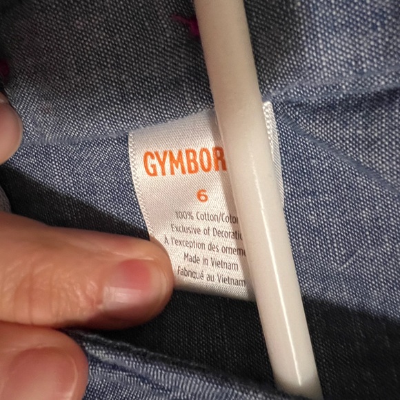 Gymboree denim top with embroidered owls, button back, size 6 - Picture 3 of 3